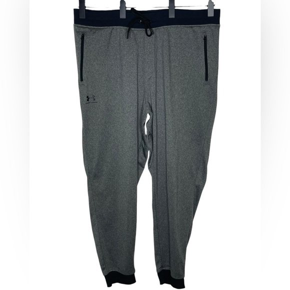 Under armor Men’s Athletic Draw String Grey Pants zipper pockets Size XXL - Picture 1 of 11